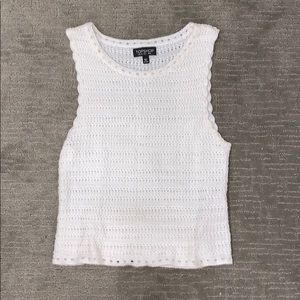 white crop knit top by top shop